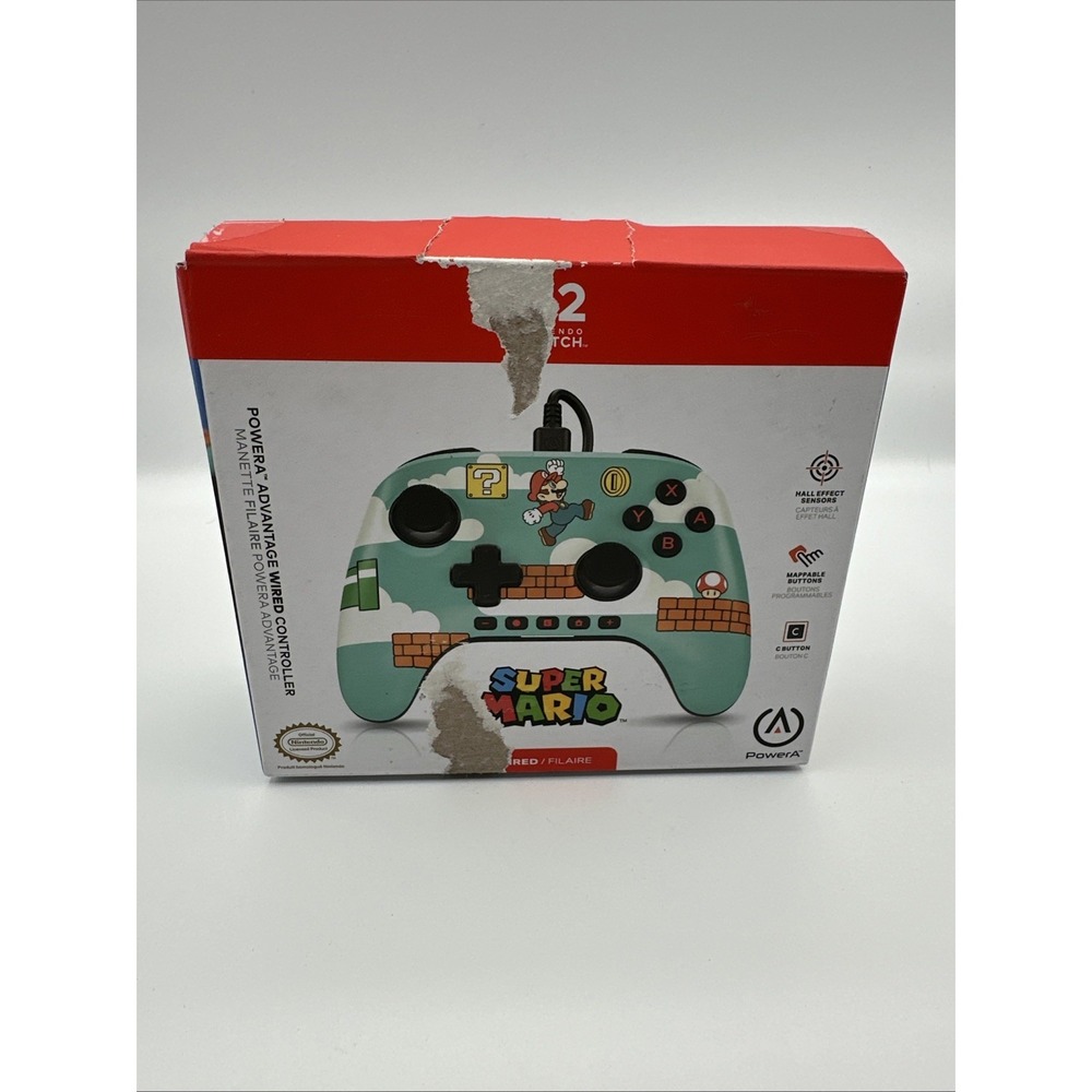 Power A Advantage Wired Controller for Nintendo Switch 2 Mario Open‎ Box